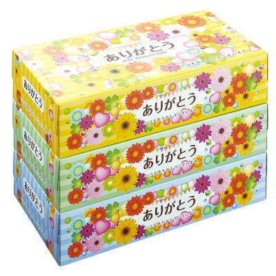 ありがとうＢＯＸティッシュ１５０Ｗ３個組