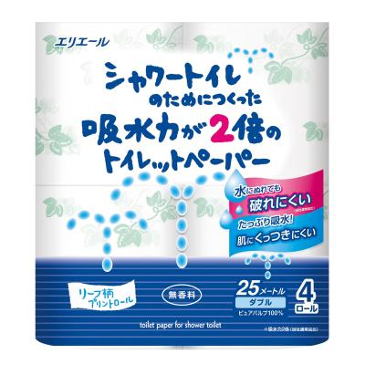 エリエールシャワートイレのためにつくった吸水力が２倍のトイレットペーパー4ロールダブル（25ｍ）